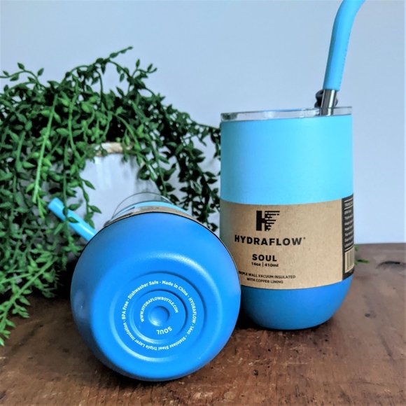 NWT 2 Hydraflow Insulated Blue Wine Tumbler Cup - Picture 7 of 8